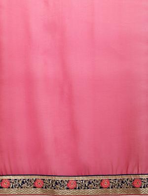 half & half embroidered saree with blouse - 17425983 - Standard Image - 4