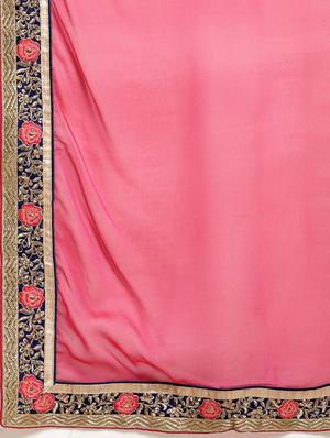 half & half embroidered saree with blouse - 17425983 - Standard Image - 5