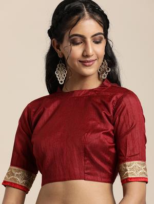 half & half embroidered saree with blouse - 17425986 - Standard Image - 3
