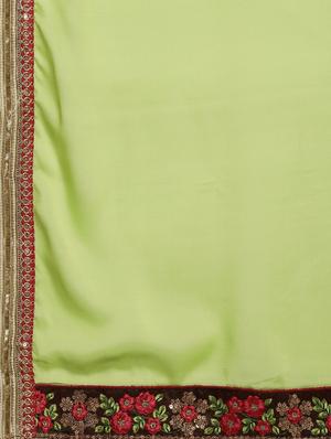 half & half embroidered saree with blouse - 17425987 - Standard Image - 4