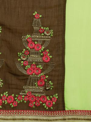 half & half embroidered saree with blouse - 17425987 - Standard Image - 5
