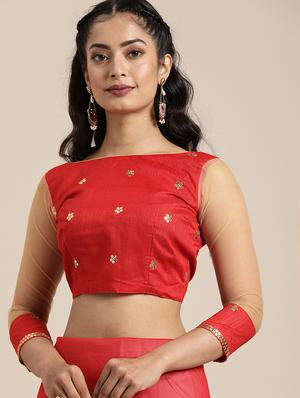 ruffle embroidered saree with blouse - 17425990 - Standard Image - 3