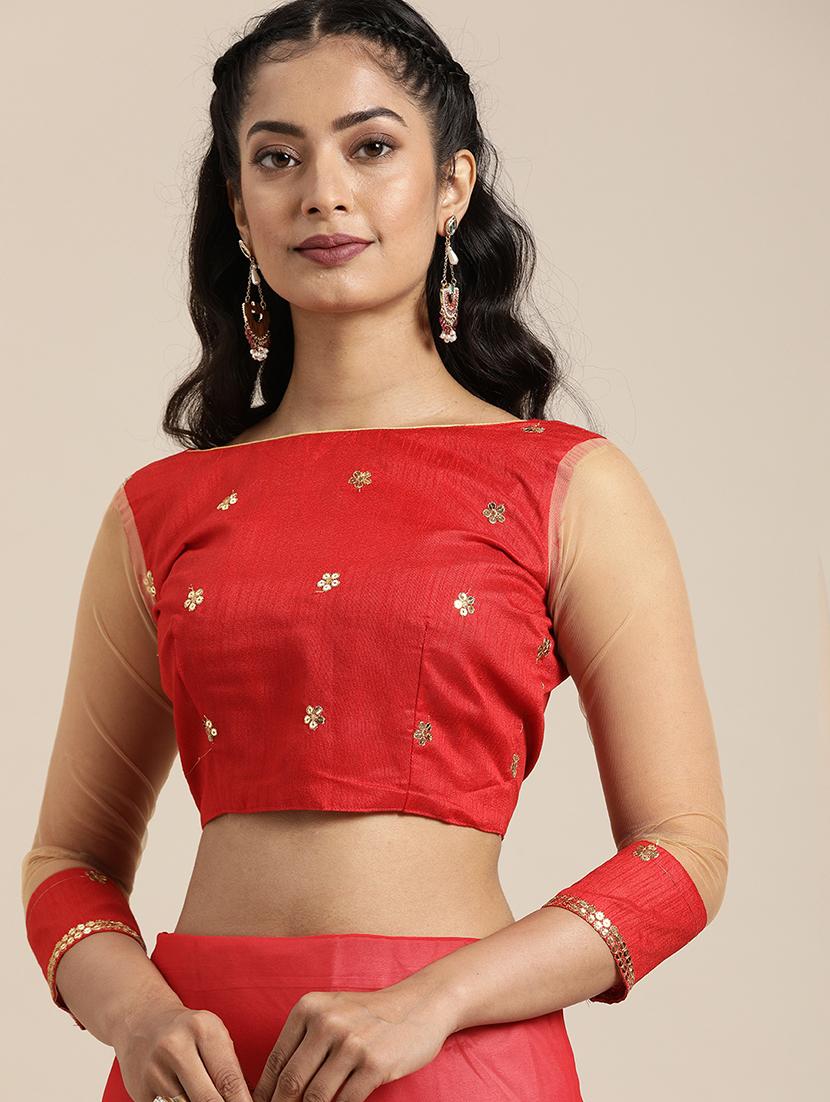 ruffle embroidered saree with blouse - 17425990 - Zoom Image - 3