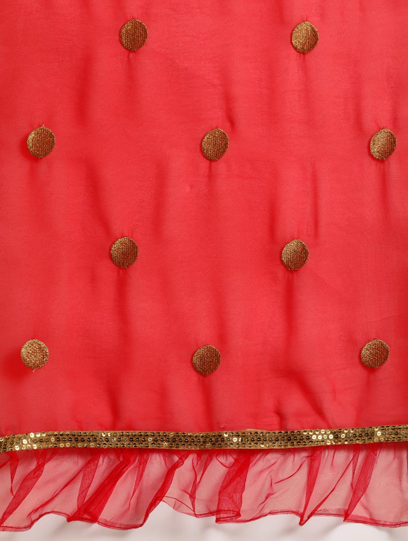 ruffle embroidered saree with blouse - 17425990 - Zoom Image - 4