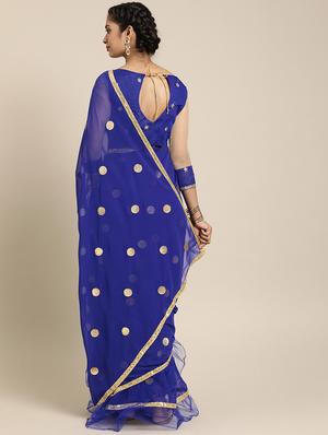 ruffle embroidered saree with blouse - 17425993 - Standard Image - 2