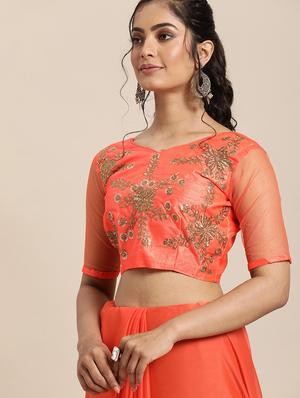 ruffle fusion saree with blouse - 17426002 - Standard Image - 3
