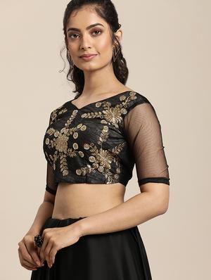 ruffle fusion saree with blouse - 17426004 - Standard Image - 3