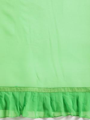 solid ruffle woven saree with blouse - 17426106 - Standard Image - 5