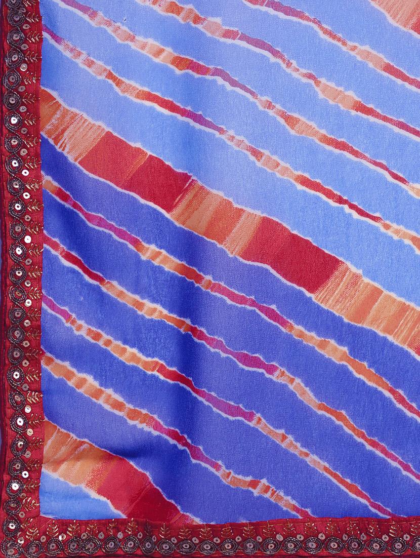 leheriya printed saree with blouse - 17426112 - Zoom Image - 3