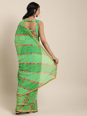 leheriya printed saree with blouse - 17426113 - Standard Image - 2