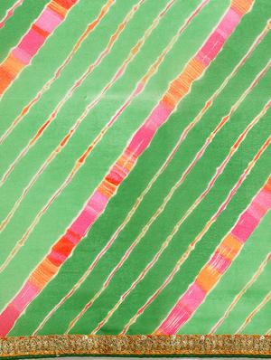 leheriya printed saree with blouse - 17426113 - Standard Image - 3