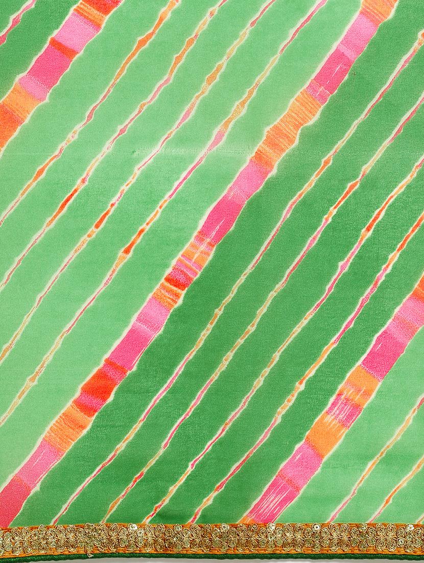 leheriya printed saree with blouse - 17426113 - Zoom Image - 3