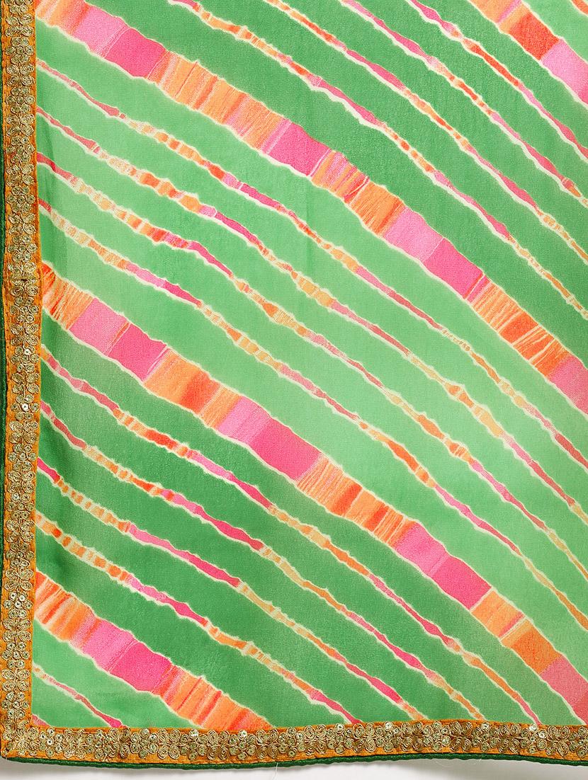 leheriya printed saree with blouse - 17426113 - Zoom Image - 4