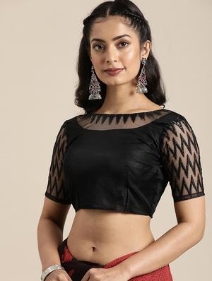 bordered printed saree with blouse - 17426114 - Standard Image - 3