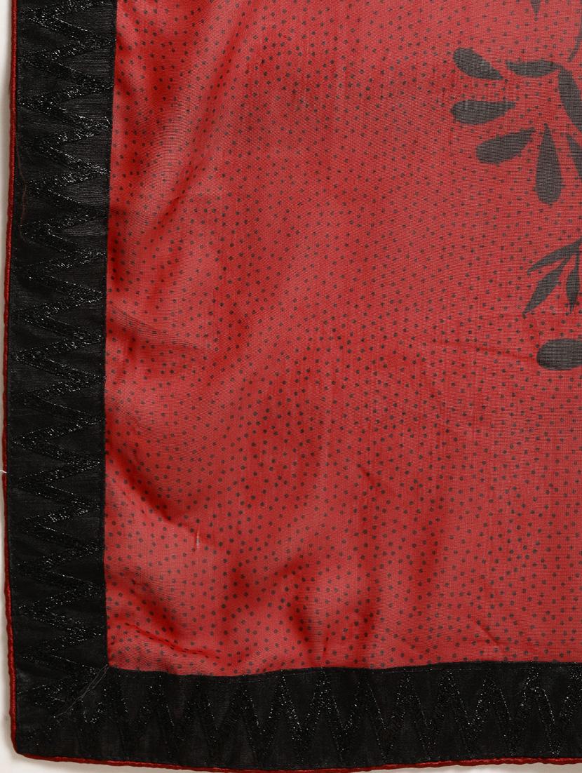 bordered printed saree with blouse - 17426114 - Zoom Image - 4