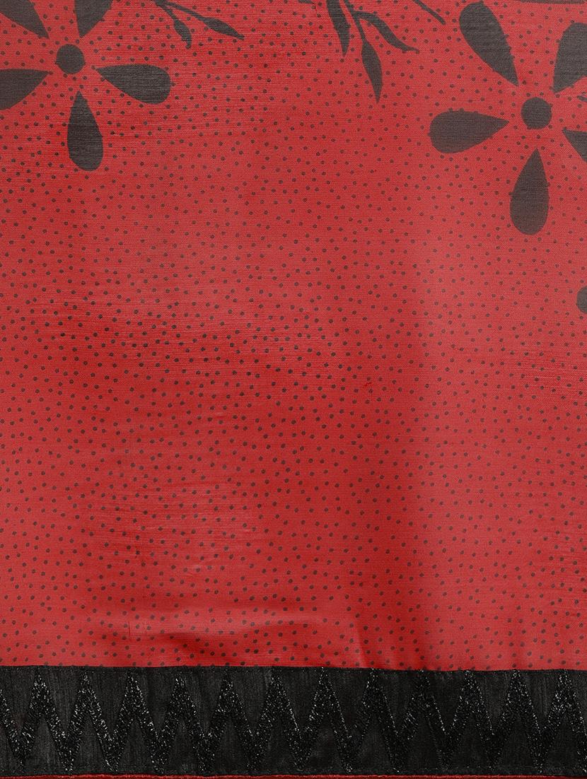 bordered printed saree with blouse - 17426114 - Zoom Image - 5