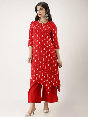 printed kurta skirt set - 17426120 - Standard Image - 2