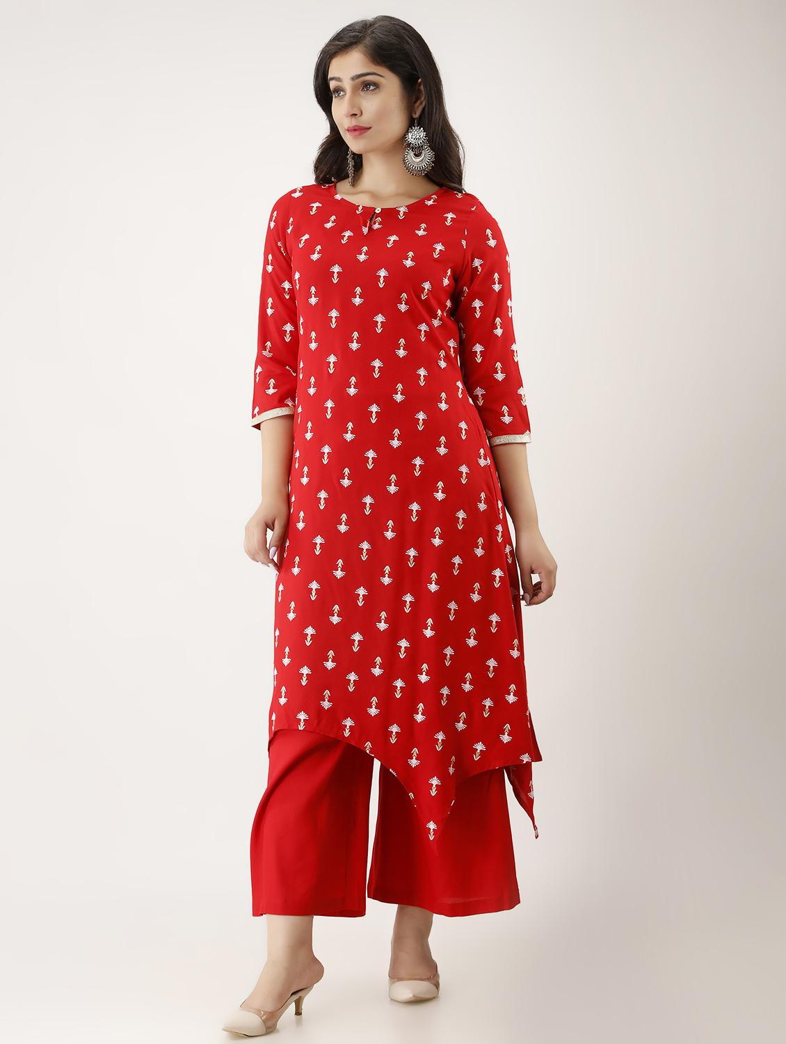 printed kurta skirt set - 17426120 - Zoom Image - 2