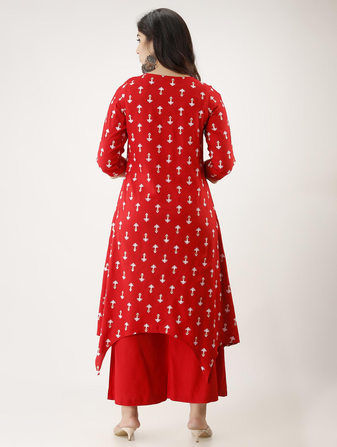 printed kurta skirt set - 17426120 - Zoom Image - 3