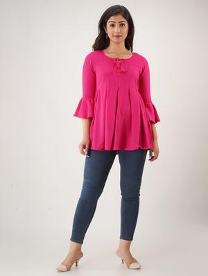 bell sleeves a-line top - 17426126 - Standard Image - 4