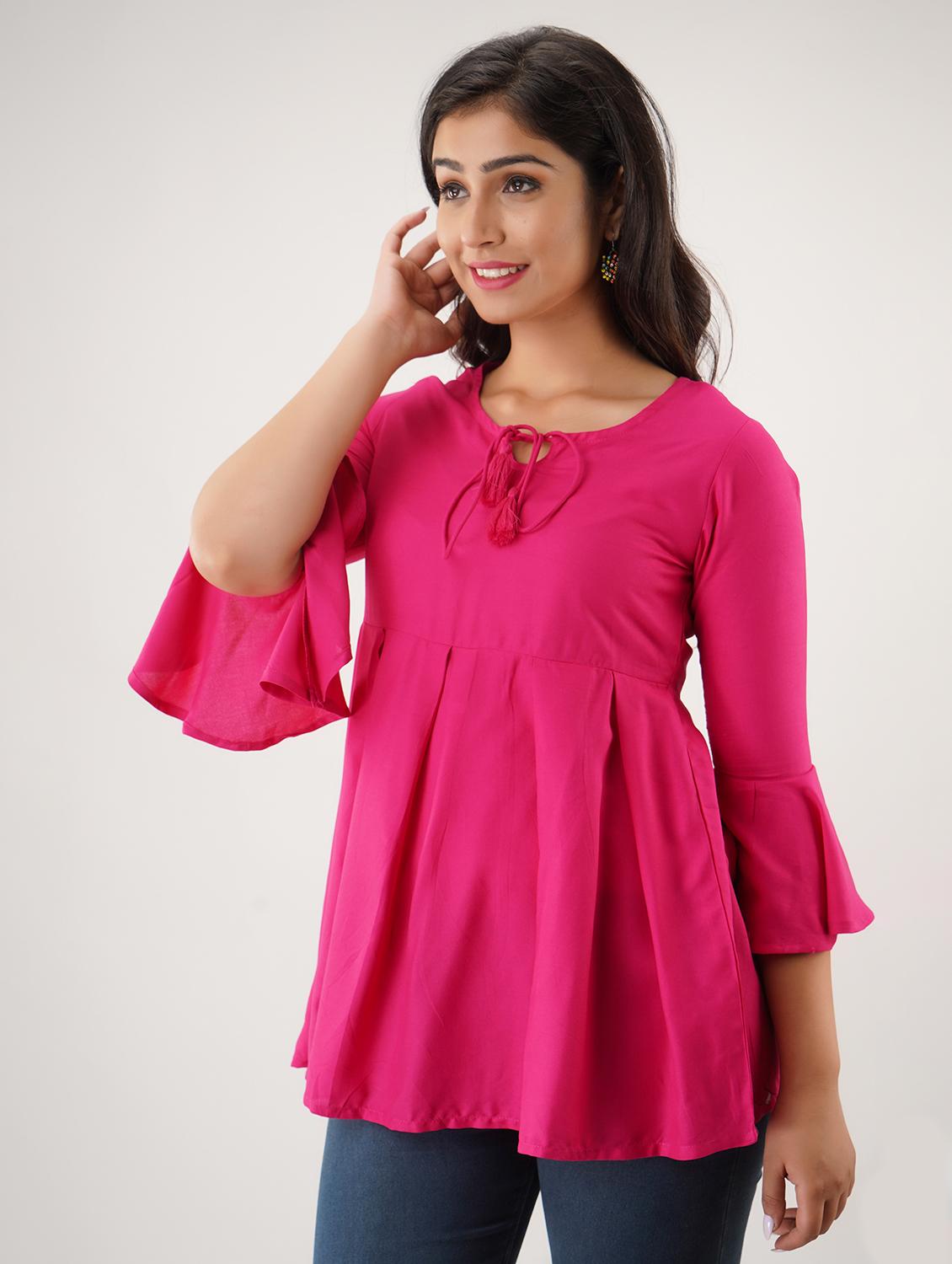 bell sleeves a-line top - 17426126 - Zoom Image - 2