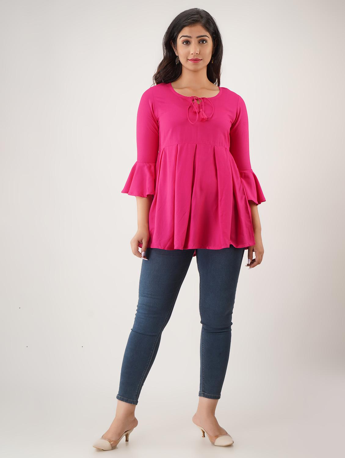 bell sleeves a-line top - 17426126 - Zoom Image - 4