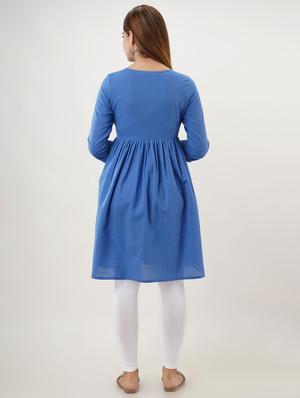 embroidered a-line kurta - 17426132 - Standard Image - 3