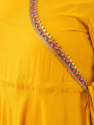 lace detail angrakha kurta - 17426136 - Standard Image - 3