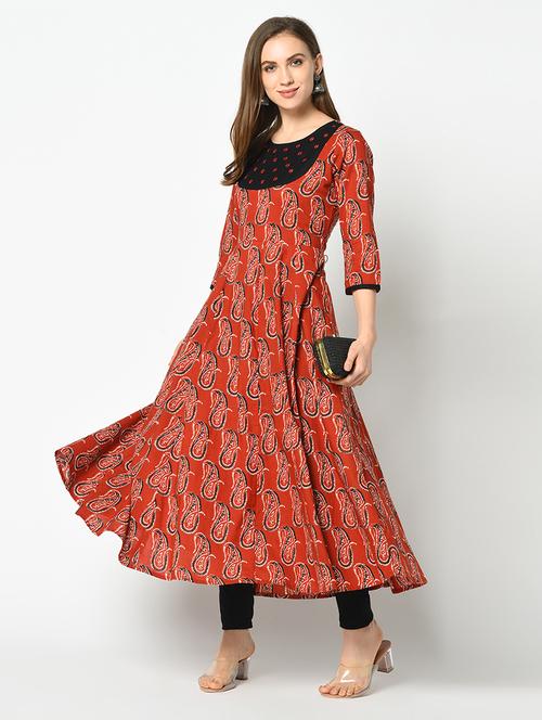 printed anarkali kurta - 17426144 - Standard Image - 1