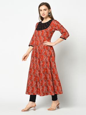 printed anarkali kurta - 17426144 - Standard Image - 2