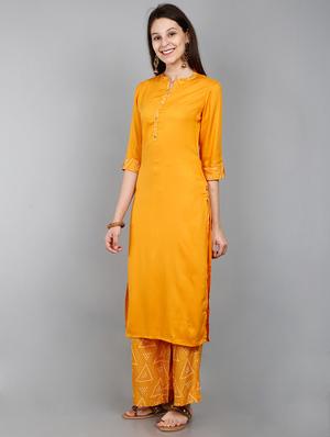 solid kurta palazzo set - 17426501 - Standard Image - 2