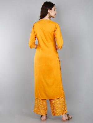 solid kurta palazzo set - 17426501 - Standard Image - 4