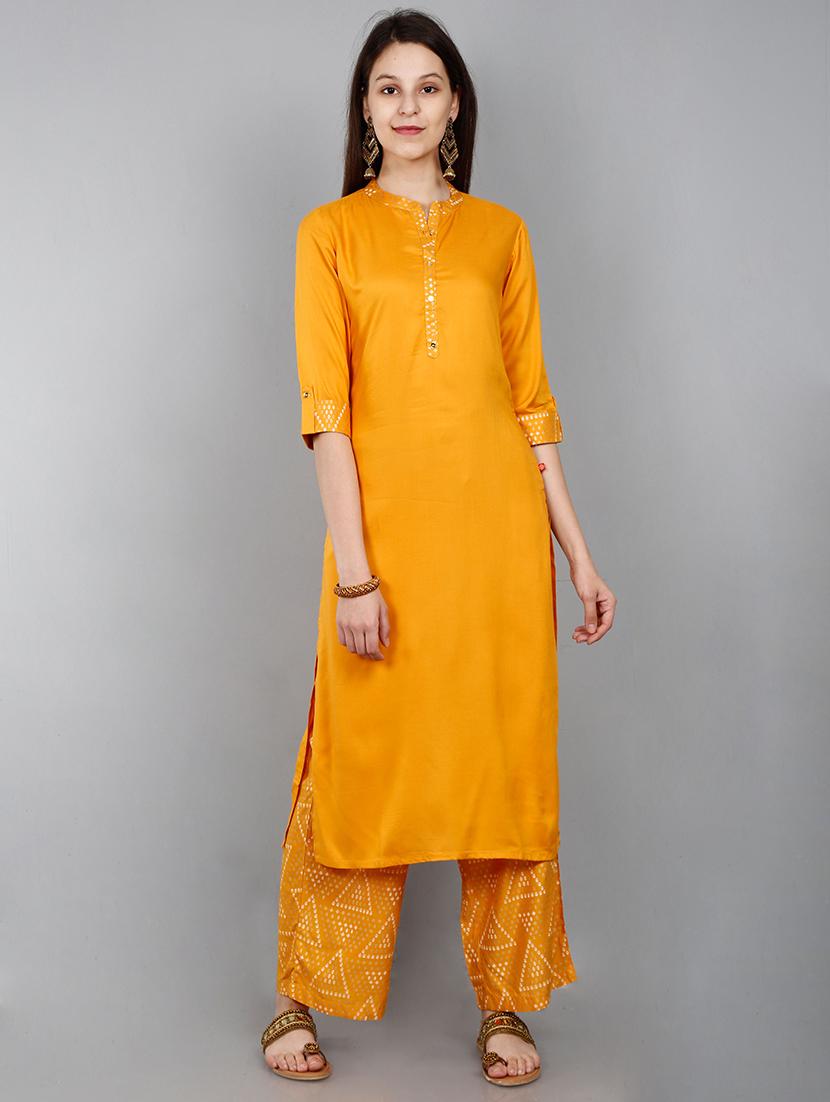 solid kurta palazzo set - 17426501 - Zoom Image - 1