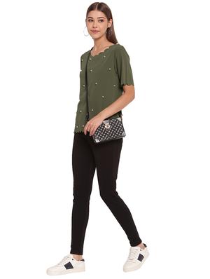 scallop trim pearl embellished top - 17426507 - Standard Image - 4