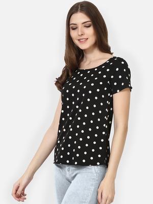 round neck polka dot top - 17426516 - Standard Image - 2