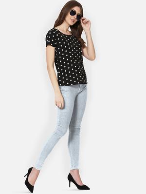 round neck polka dot top - 17426516 - Standard Image - 4