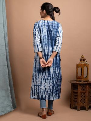 shibori straight kurta - 17426548 - Standard Image - 3