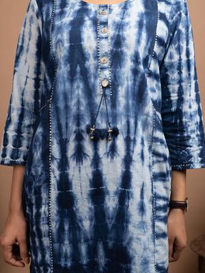 shibori straight kurta - 17426548 - Standard Image - 4