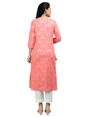 floral straight kurta - 17426551 - Standard Image - 3