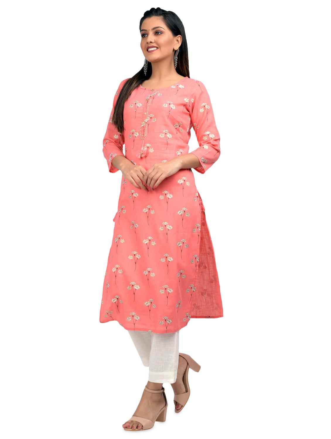 floral straight kurta - 17426551 - Zoom Image - 2
