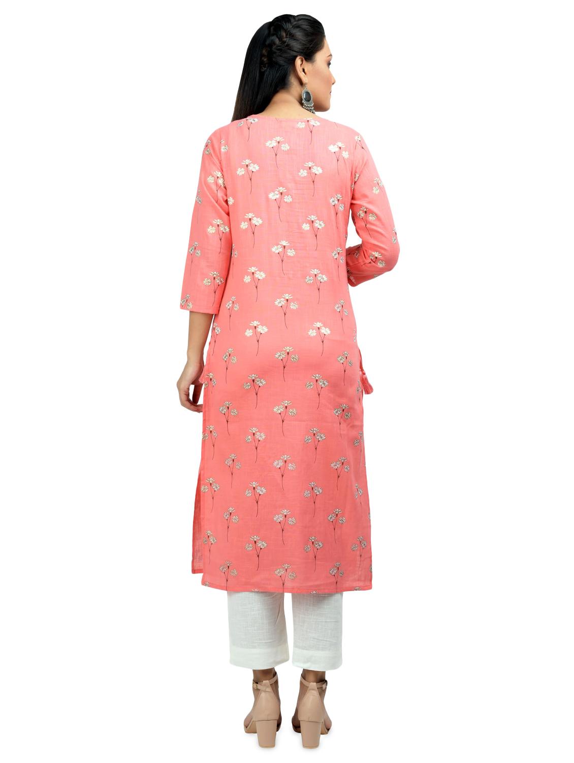 floral straight kurta - 17426551 - Zoom Image - 3