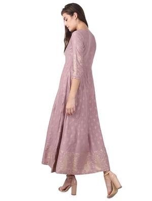purple rayon flared kurta - 17426557 - Standard Image - 3