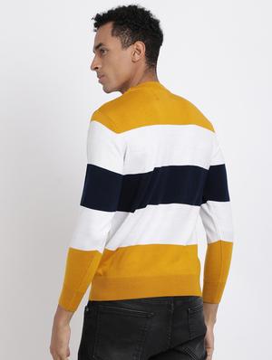 mustard color block acrylic pullover - 17426570 - Standard Image - 3
