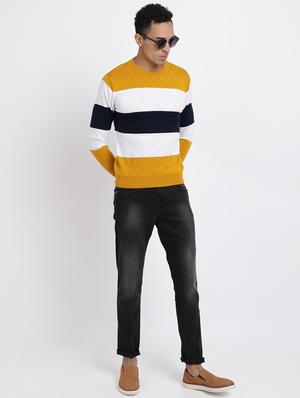 mustard color block acrylic pullover - 17426570 - Standard Image - 4