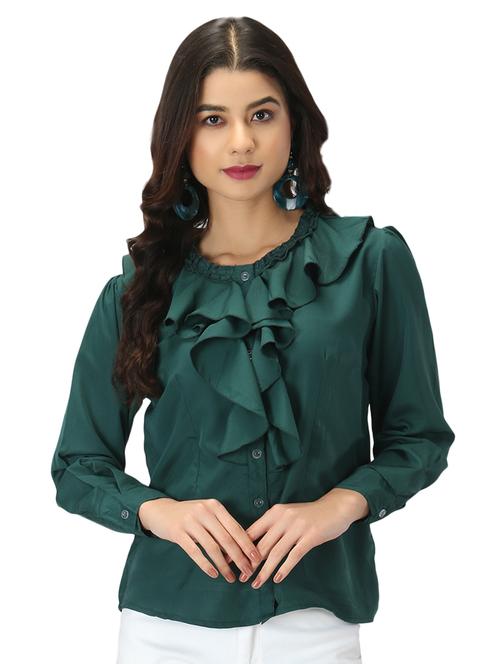 ruffle detail solid top - 17426600 - Standard Image - 1