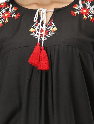 tie up neck embroidered top - 17426601 - Standard Image - 5