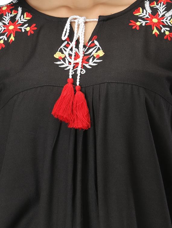 tie up neck embroidered top - 17426601 - Zoom Image - 5