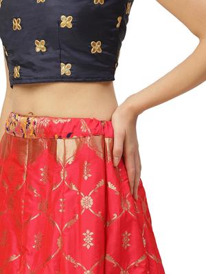 magenta flared lehenga - 17426656 - Standard Image - 3