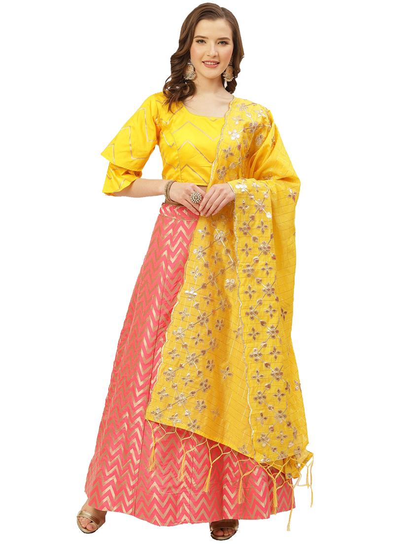 chevron flared lehenga - 17426661 - Zoom Image - 1