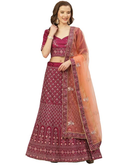 embroidered flared lehenga - 17426679 - Standard Image - 1